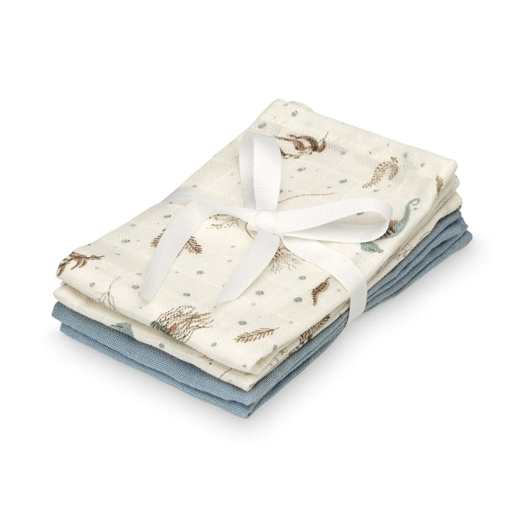 Cam Cam Baby Waschlappen, Waschhandschuh Musselin (4er Set) - Bio Baumwolle GOTS Zertifiziert