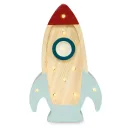 Little Lights Nachtlicht Kinder, Nachtlampe Mini-Raketenschiff - 100% Kiefernholz natur, Farbe: Holz