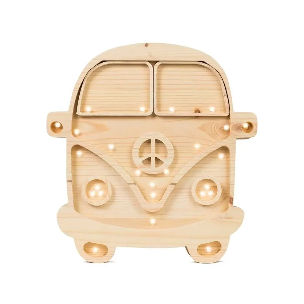 Little Lights Nachtlicht Kinder, Nachtlampe Wohnmobil - 100% Kiefernholz natur, Farbe: Holz