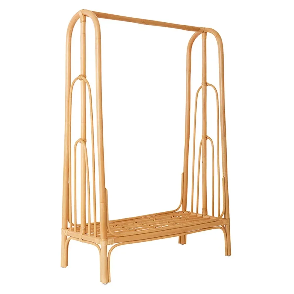 OyOY Kinder Kleiderständer Rainbow Rattan natur