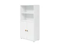 FLEXA Bücherregal, Bücherwand - Midi, 2 Türen, 72 cm x 138 cm, Farbe: Weiß/Senf