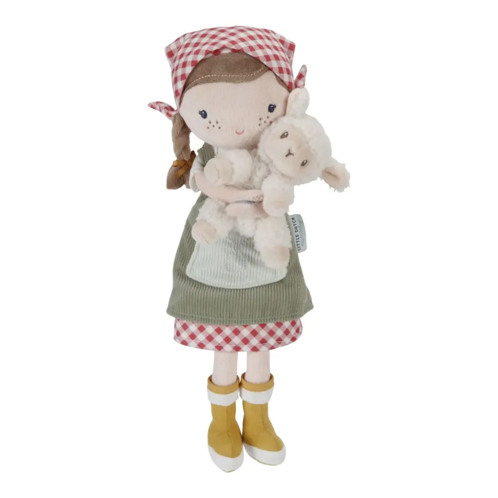 Little Dutch Stoffpuppe, Kuschelpuppe - Farmer Rosa mit Schaf, 35cm