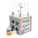Little Dutch Aktivitätswürfel Ocean: Motorikwürfel aus Holz mit Formensortierer, Puzzle & Perlenspirale