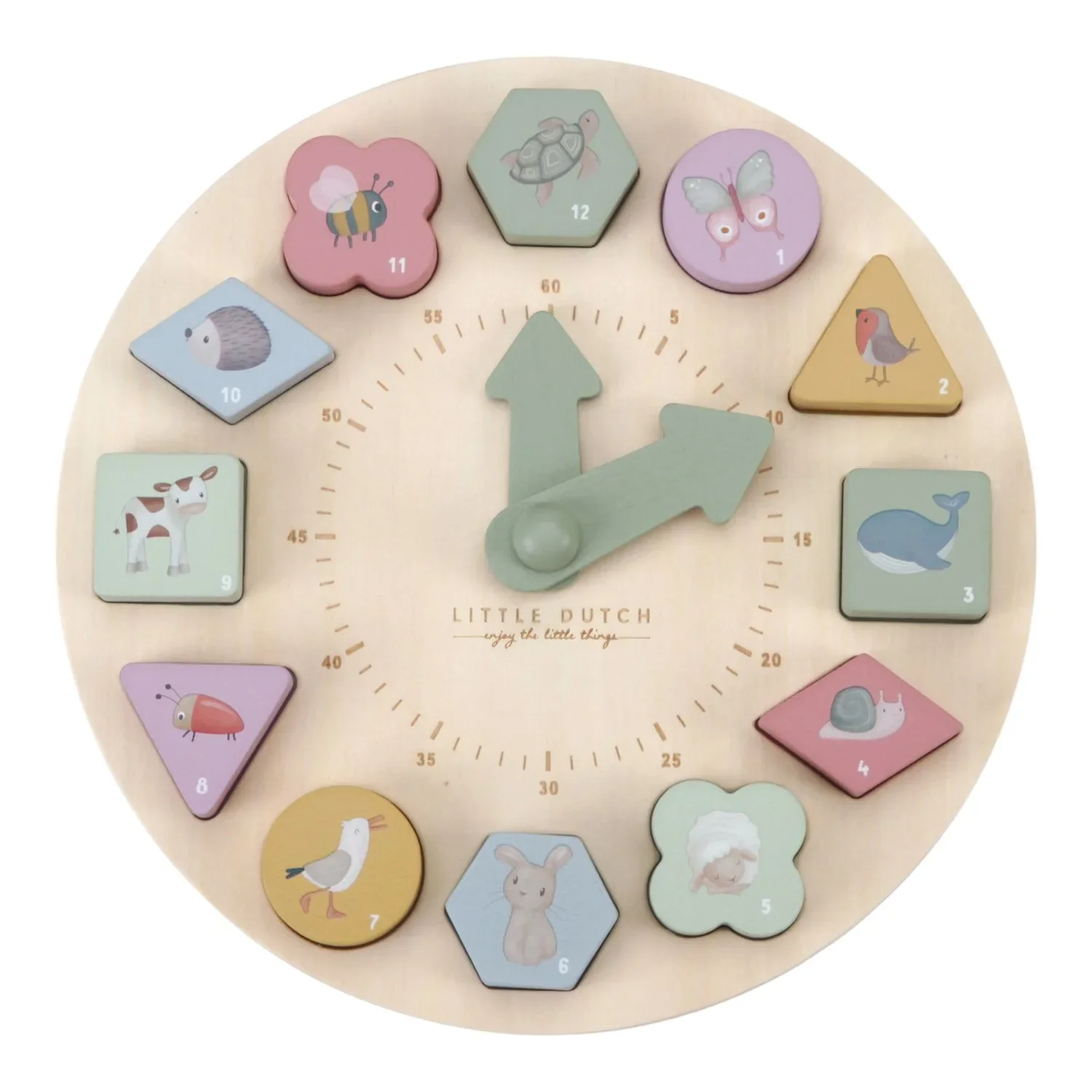 Little Dutch Lernuhr, Puzzle-Uhr - Uhrzeit lernen mit Holzpuzzle ab 2 Jahren