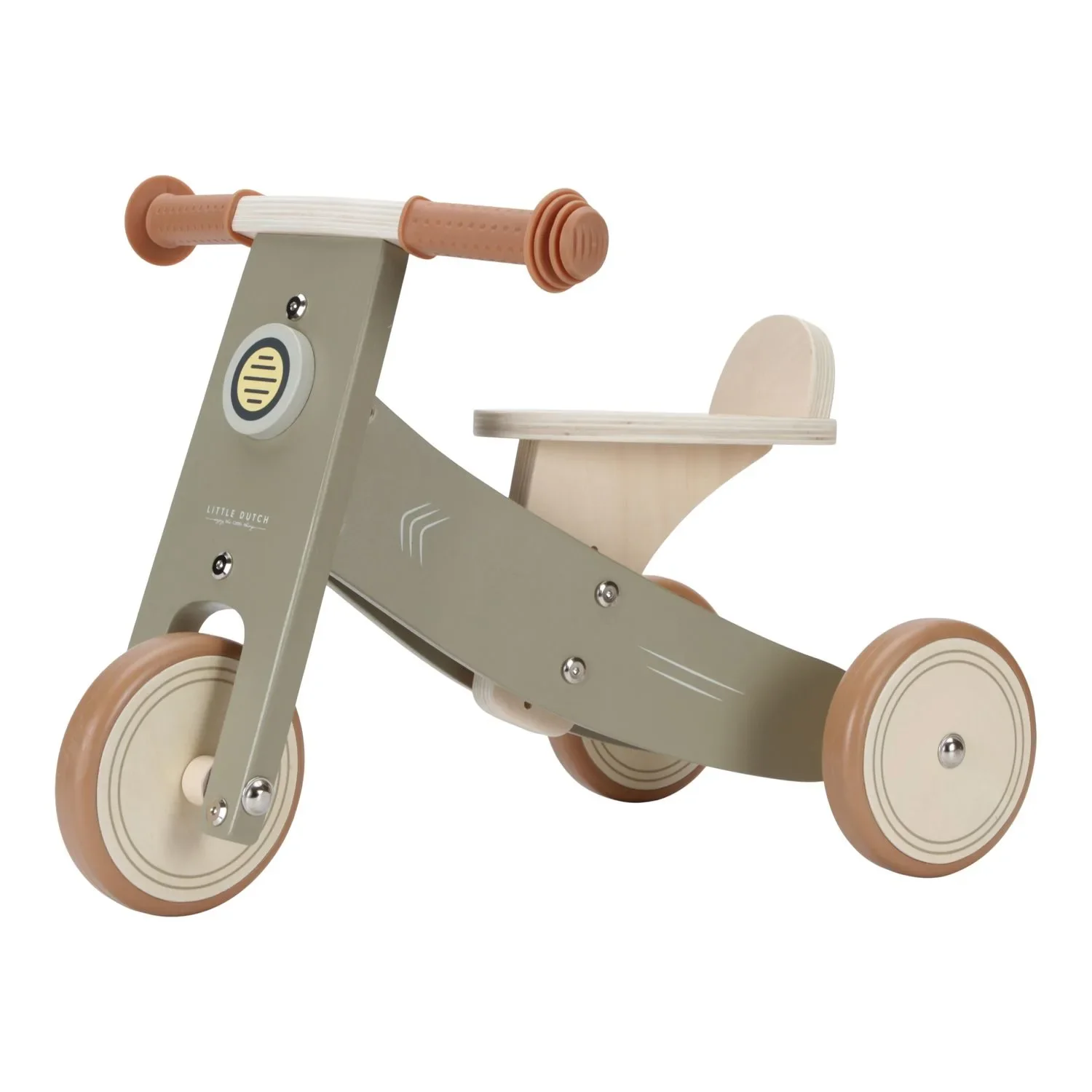 Little Dutch Holzdreirad Olive: Kinder Dreirad mit Gummigriffen & Sicherheitsreifen