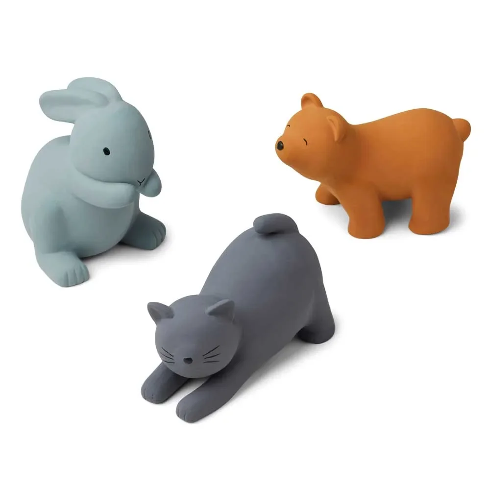 Liewood "David" Tiere-Set Silikon blau Mix