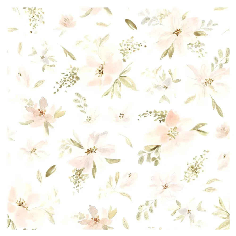 Lilipinso Vlies Tapete große Blüten apricot grün