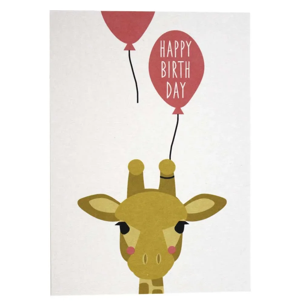 Ava & Yves Postkarte Geburtstag Giraffe