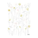 Lilipinso Wandsticker A3 Blüten mit Stiel rosa grau ocker