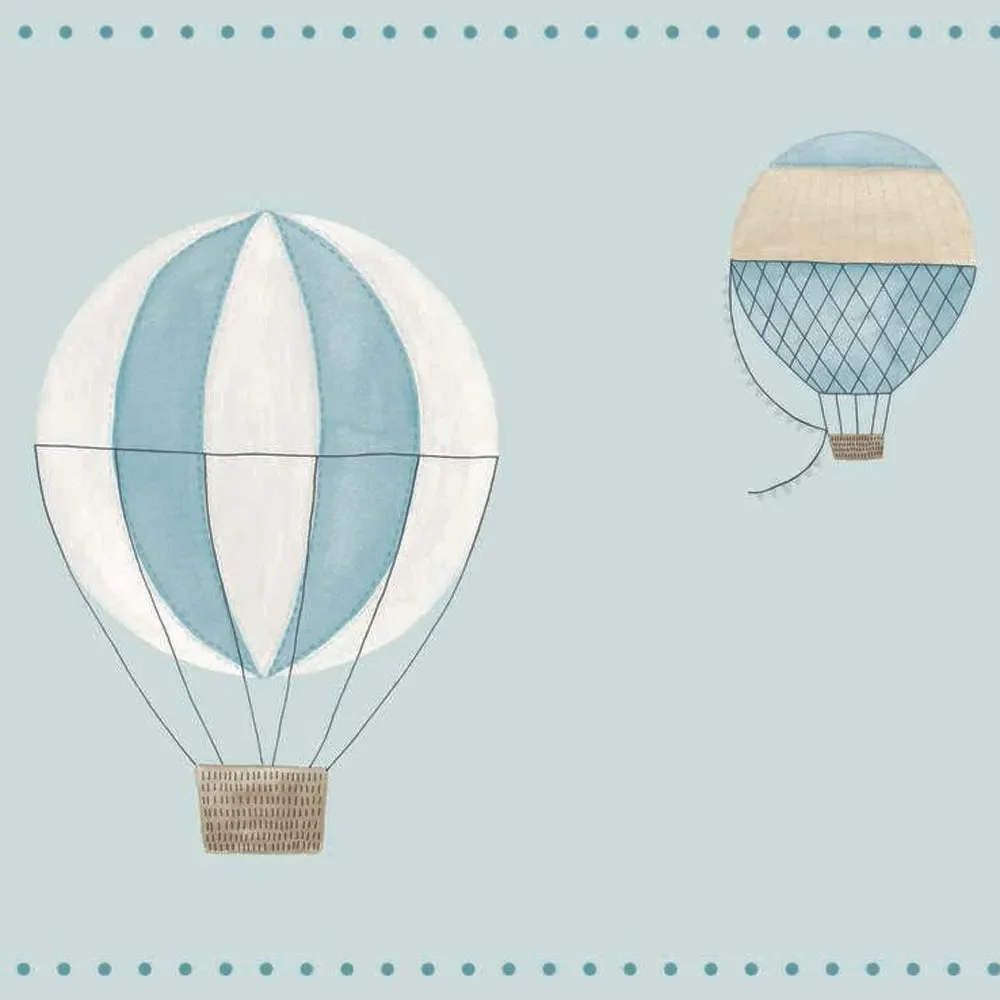 Casadeco My Little World Bordüre Heissluftballons blau braun