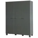 WOOOD - Schrank Dennis, 3-türig, Kiefer, 202x158x55 cm, Stahlgrau