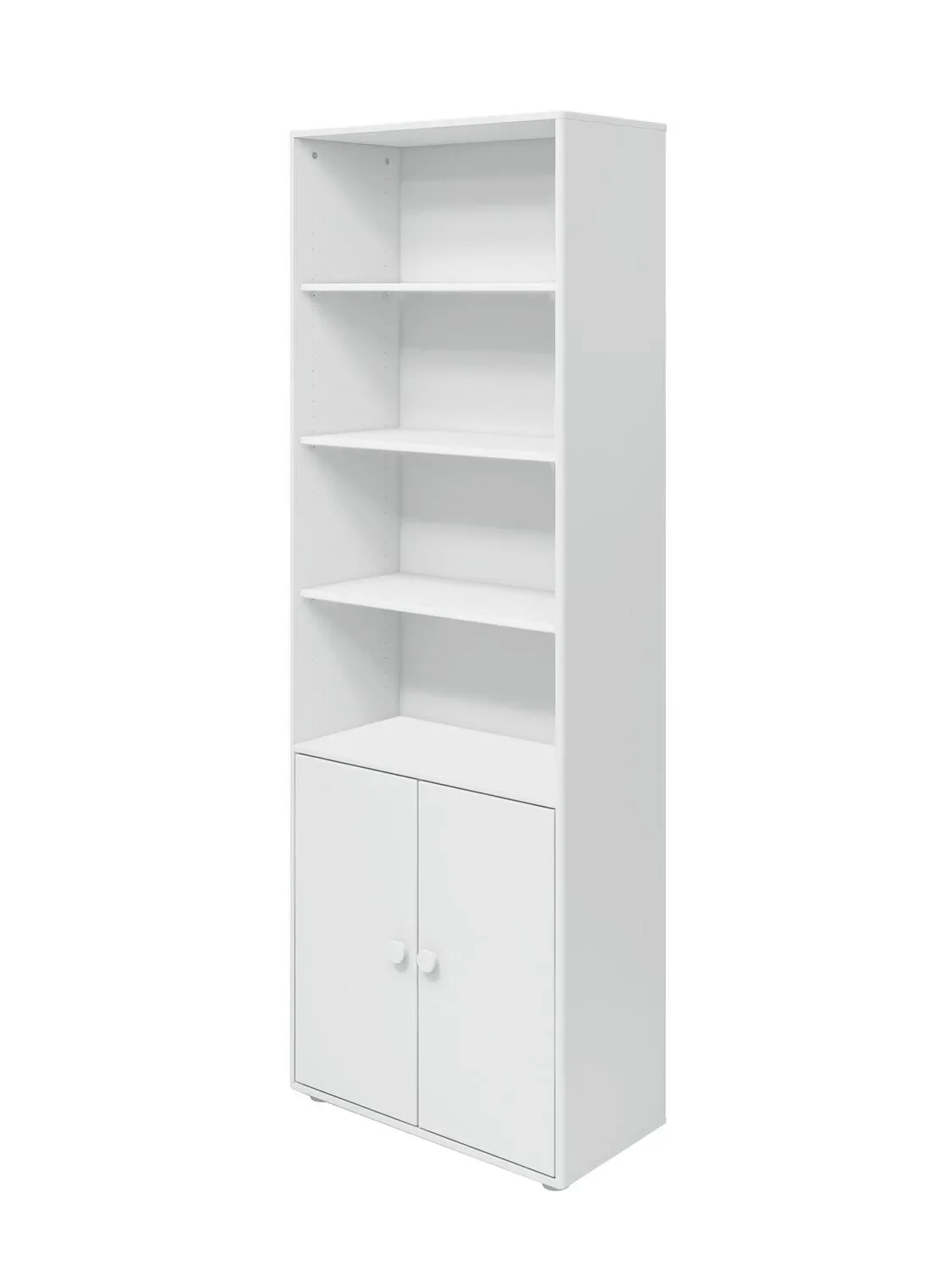 Flexa Bücherregal - Roomie, mit 2 Türen, 72x202,5 cm, Farbe: weiss