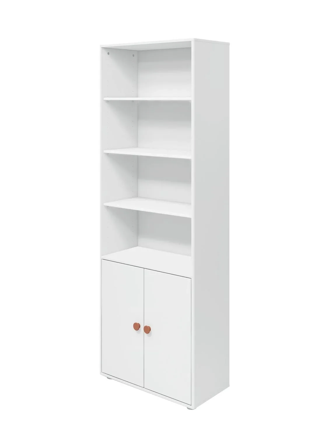 Flexa Bücherregal - Roomie, mit 2 Türen, 72x202,5 cm, Farbe: Weiß/Rouge