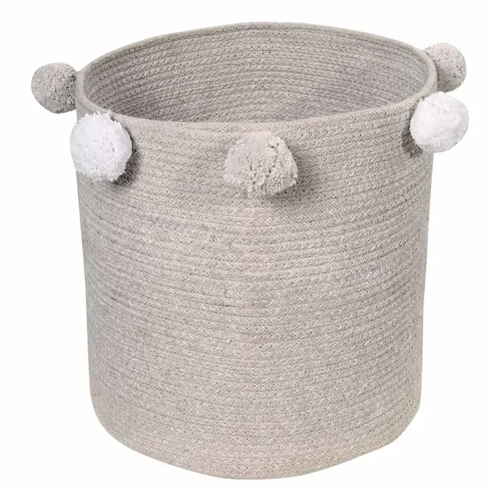 Lorena Canals Aufbewahrungskorb Bubbly Pom Poms  grau