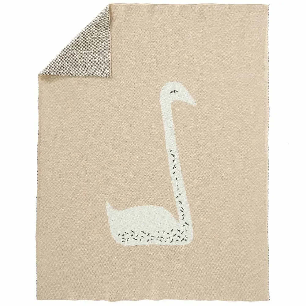Fresk Strickdecke Schwan pfirsich, Größe: 80 x 100 cm