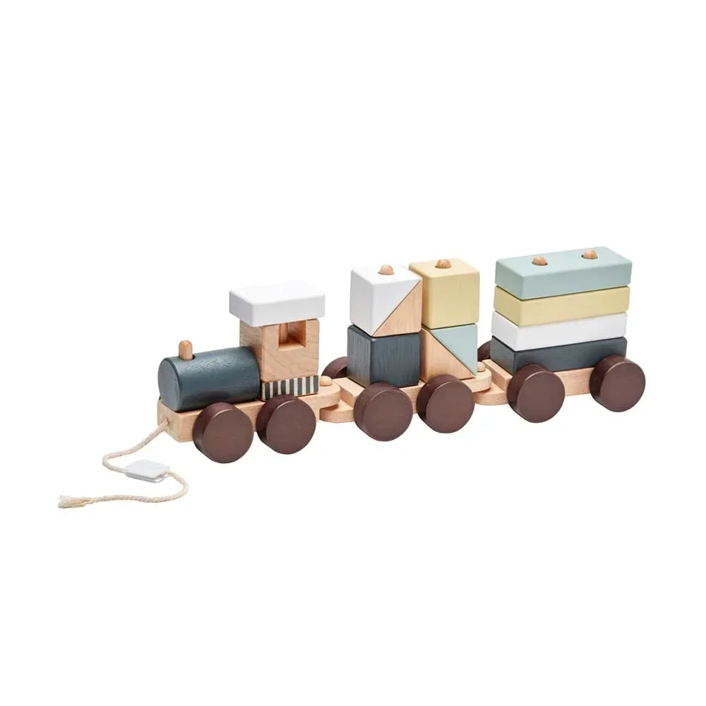 Kids Concept Spielzeug Zug mit Holzklötzen