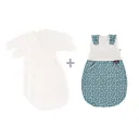 Träumeland Liebmich Baby Schlafsack, Schlummersack, Innenschlafsack 3tlg. Set - Tropfen Ozeanblau, Grösse: 80/86