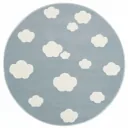 Livone Teppich rund Wolken blau