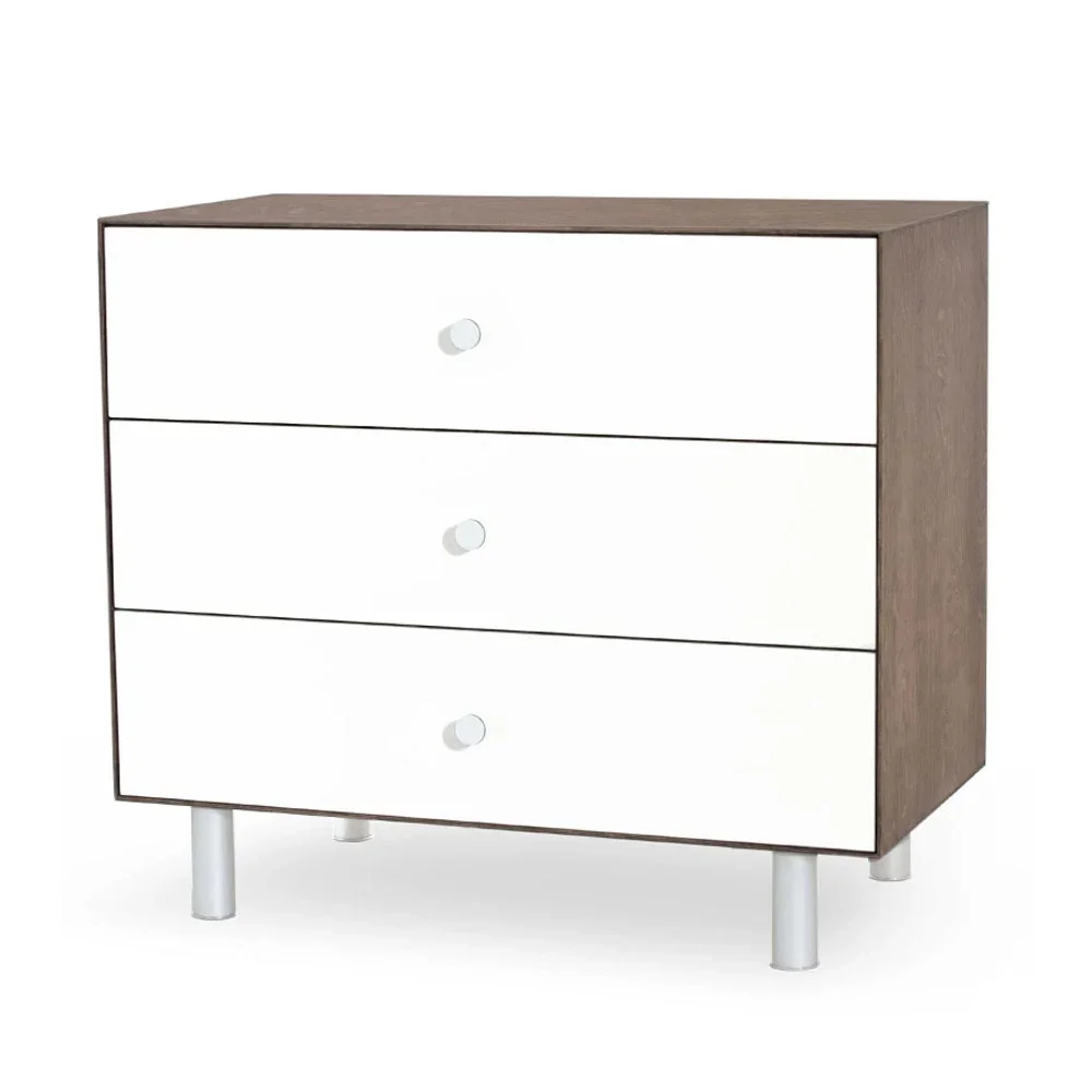 Oeuf Kommode Merlin 3 Schubkästen weiß/Walnuss Füße Classic