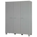 WOOOD - Schrank Dennis, 3-türig, Kiefer, 202x158x55 cm, Betongrau