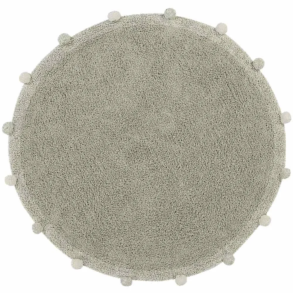 Lorena Canals waschbarer Teppich "Bubbly Natural" oliv rund