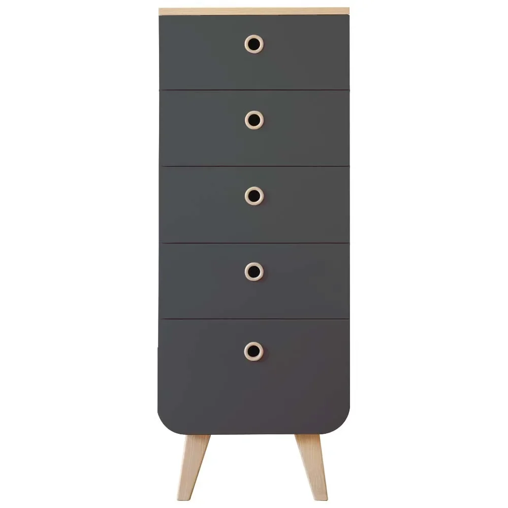 Laurette Chiffonier Kommode Zen, Farbe der Flächen: Charbon