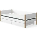 Flexa Nor Sofabett incl. 2 Schubladen weiß / Eiche