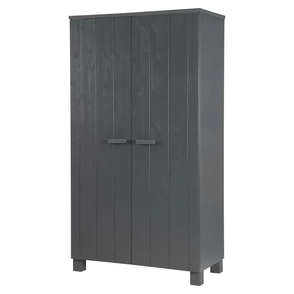 WOOOD 2 türiger Schrank Dennis stahlgrau