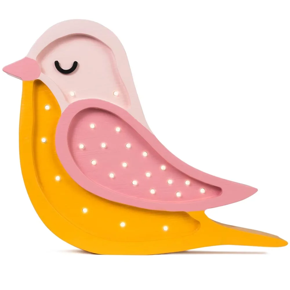 little lights Led Deko Kinderlampe Vogel honig rosa