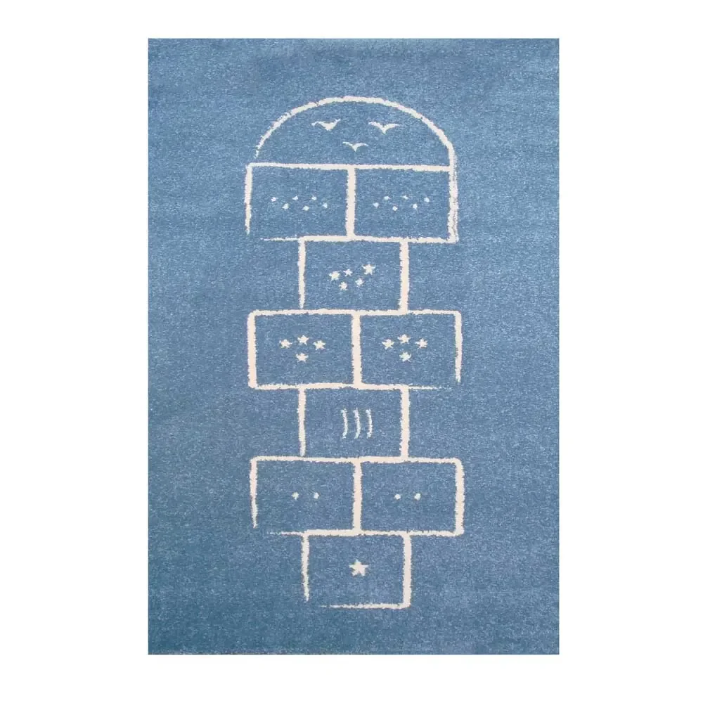 Art for Kids Kinderteppich Hüpfkästchen blau, Größe: 135 x 190 cm