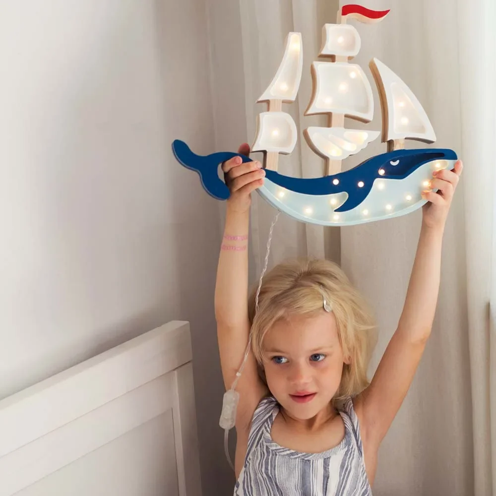 little lights Led Deko Kinderlampe Wal Segelboot