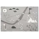 Livone Kinderteppich waschbar Schatzkarte silbergrau, Teppichgrösse: 140 x 190 cm