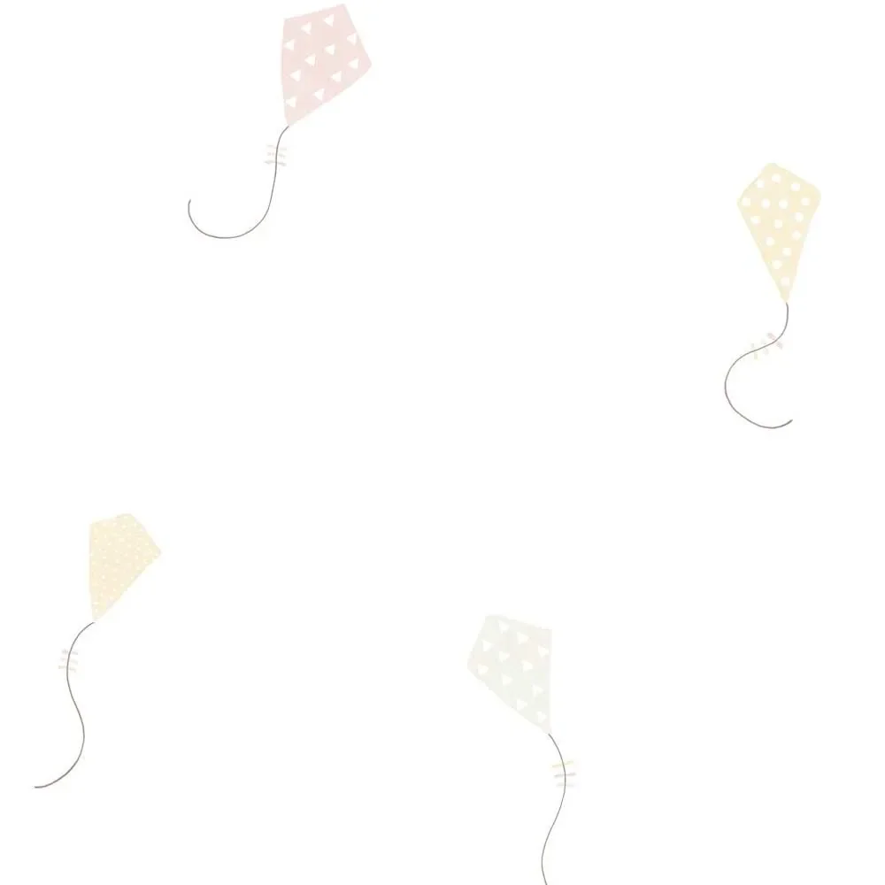 Casadeco My Little World Stoff Papierdrachen grau rosa