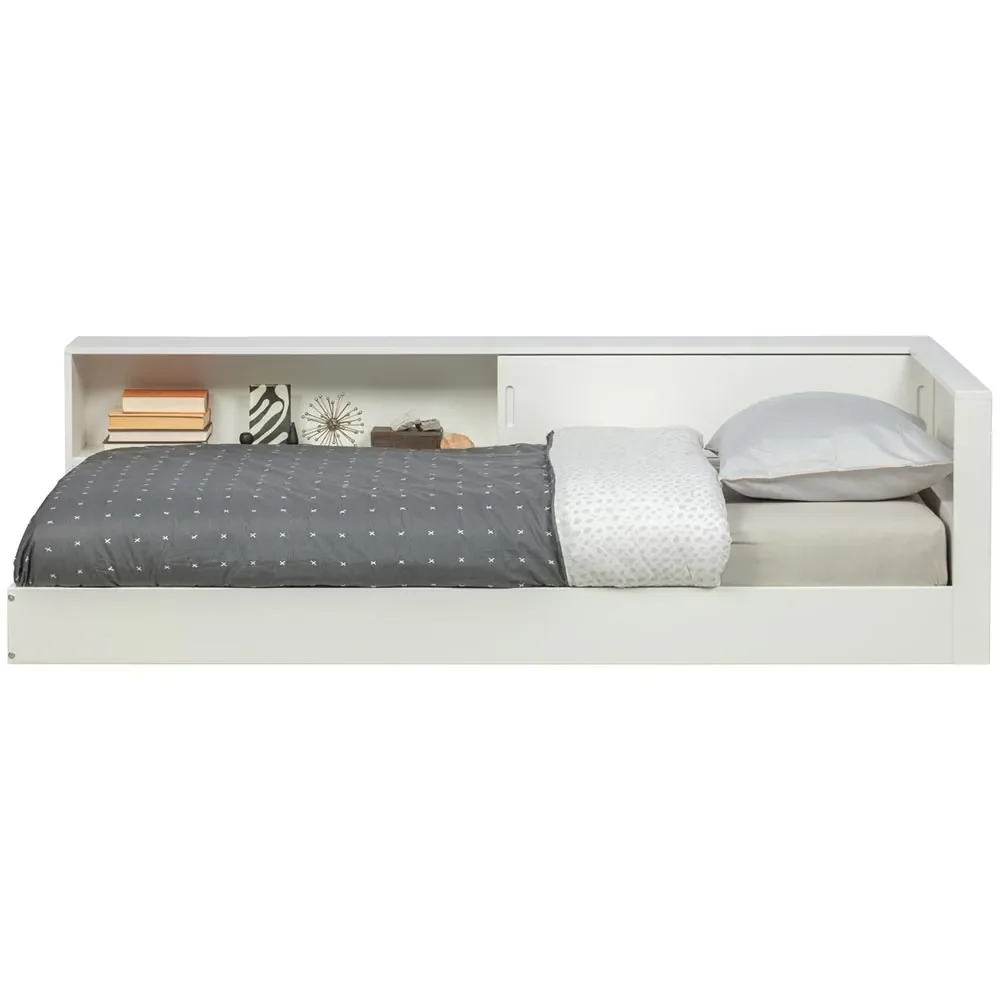 Woood Kinderbett mit Ablage weiss