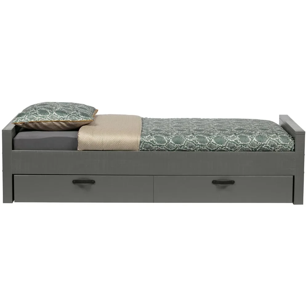 Woood Kinder Einzelbett Morris lehmgrau grau