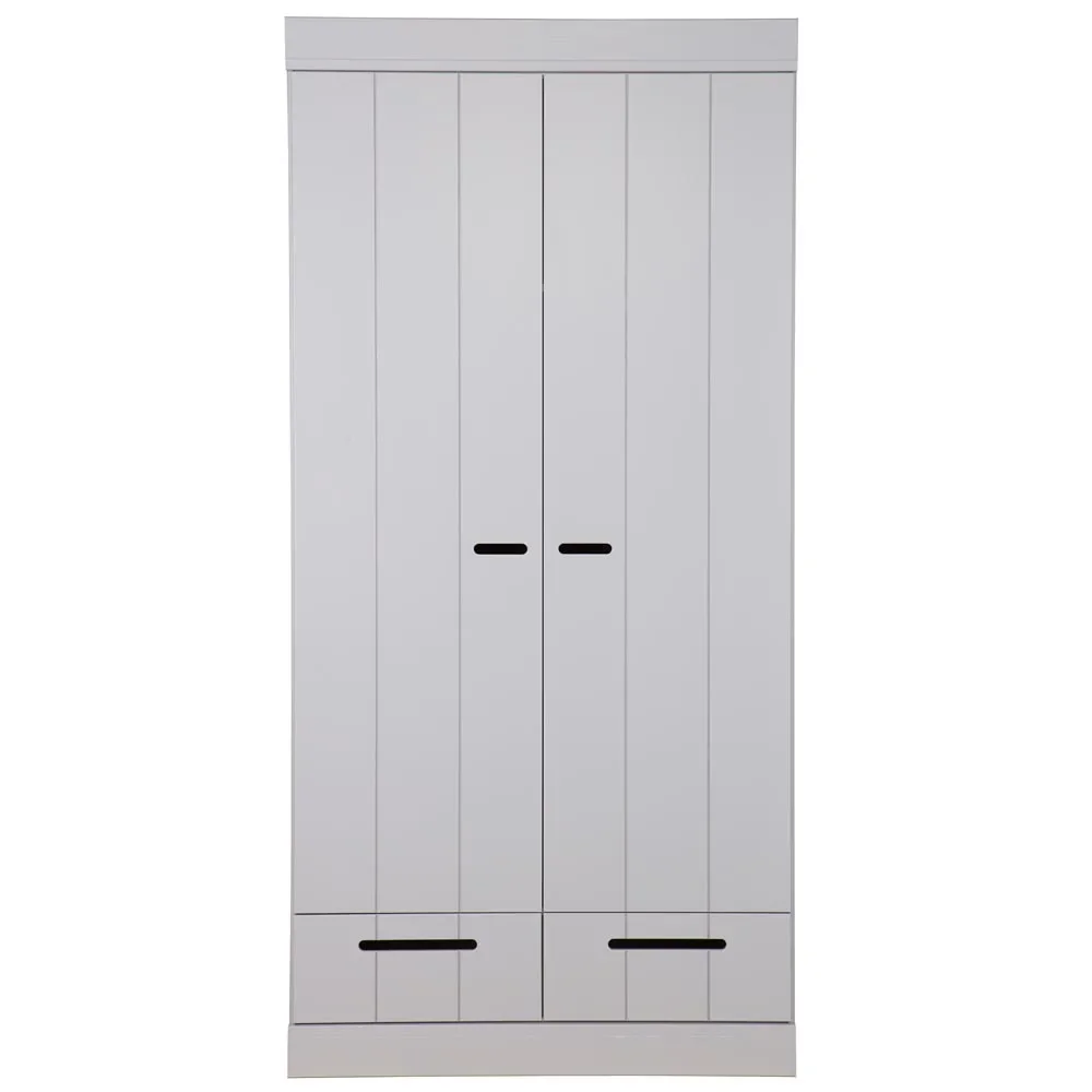 WOOOD - Schrank Connect, 2-türig, mit 2 Schubladen, Kiefer, 195x94x53 cm