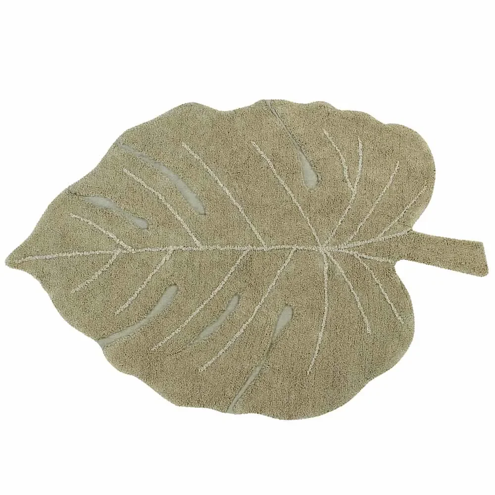 Lorena Canals Teppich Blatt "Monstera" oliv