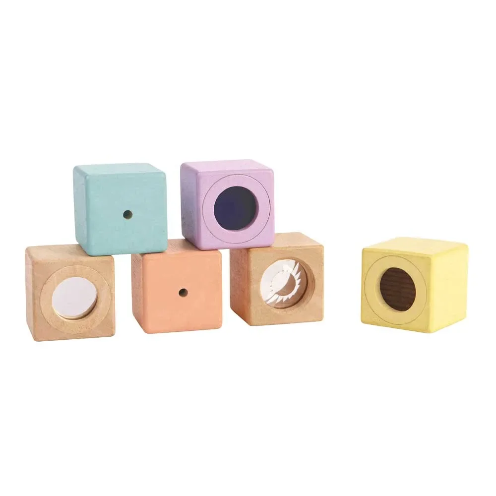 Plan Toys Sinnesklötze Holz pastell