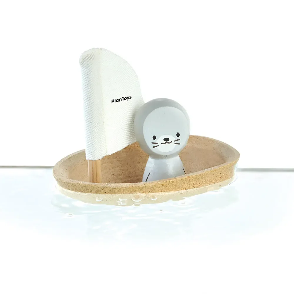 Plan Toys Badewannen-Boot natur Seehund