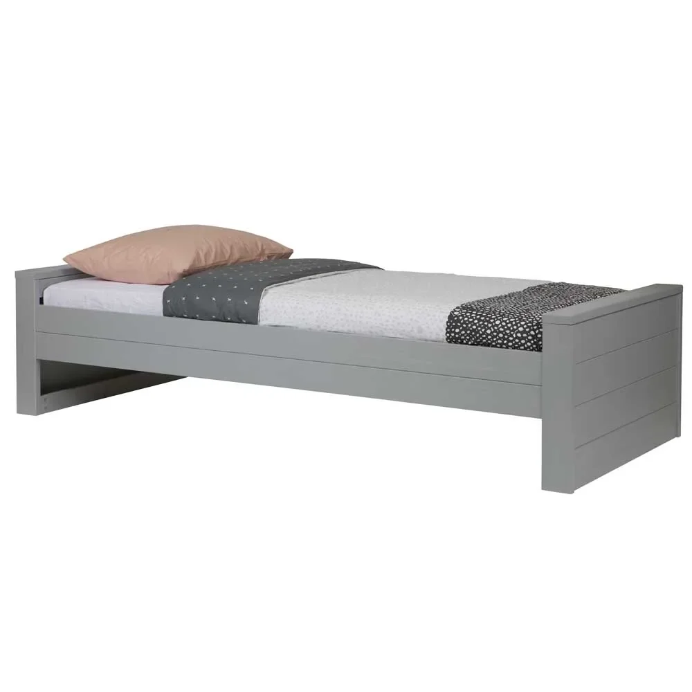 WOOOD - Bett Dennis, betongrau, matt, 53x219x95 cm