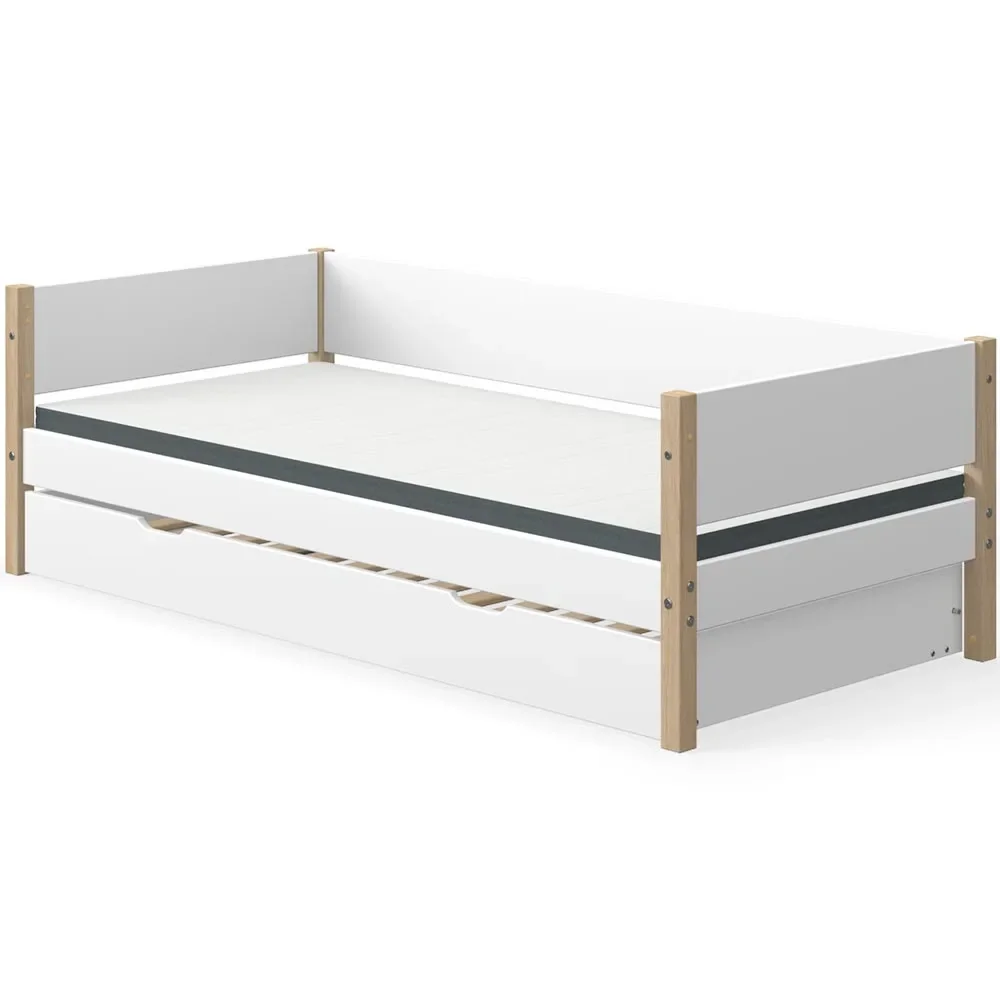 Flexa Nor Sofabett mit Gästebett weiß / Eiche