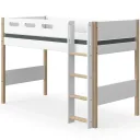 Flexa Nor mittelhohes Bett Leiter gerade weiß / Eiche