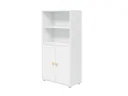 FLEXA Bücherregal, Bücherwand - Midi, 2 Türen, 72 cm x 138 cm, Farbe: Weiß/Eiche