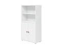 FLEXA Bücherregal, Bücherwand - Midi, 2 Türen, 72 cm x 138 cm, Farbe: Weiß/Errröten