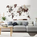 Weltkarte Holz, Landkarte Welt, Weltkarte Wanddeko 3D - Enjoy The Wood, Cappuccino Prime, Weltkarte Größe: XL