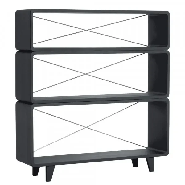 Laurette Bücherregal Millefeuille, Farbe: Charbon