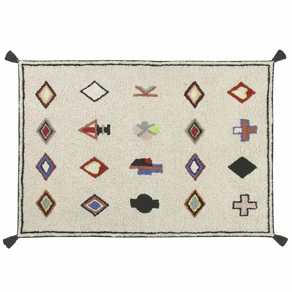 Lorena Canals Teppich Nadoor rot blau beige