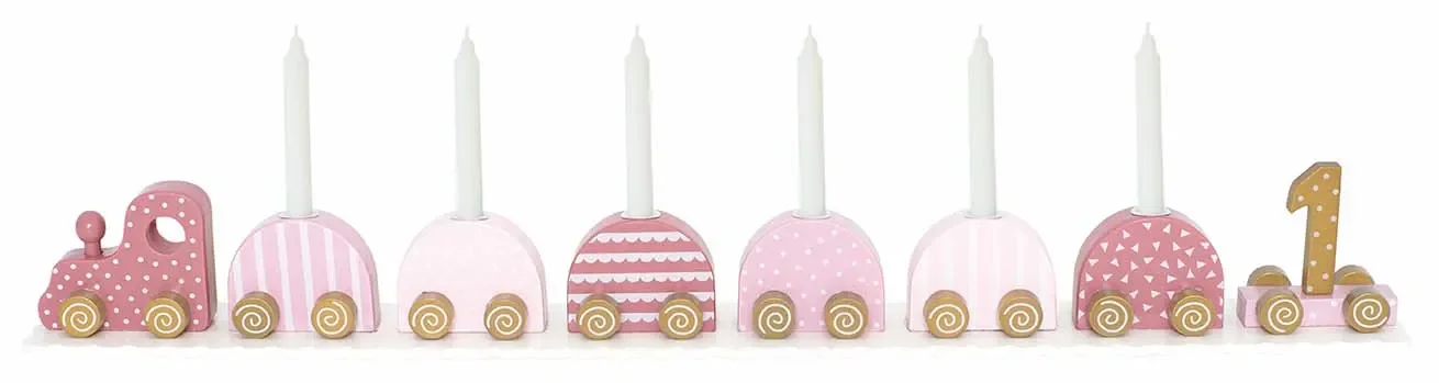 Jabadabado Geburtstagszug - mit Kerzenhaltern, Farbe: rosa