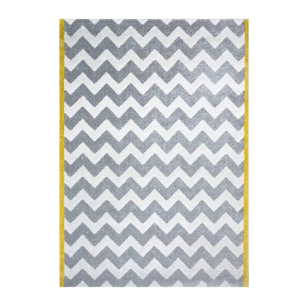 Teppich grau weiss Zickzack Art for Kids, Größe: 160 x 230 cm