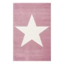 Livone Kinderteppich Stern weiss auf rosa, Teppichgrösse: 120 x 180 cm